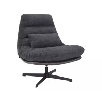 Auduma krēsls FELICIA RAVEN tumši pelēks